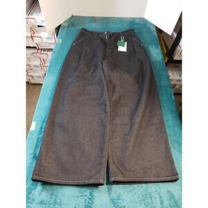 WGB Jeans Size Large Womens Black Denim Pants Stretch Mid Rise Wide Leg NWT